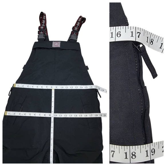 Polo Jeans Co. Ralph Lauren Ski Bib Overalls Snow Pants Black Women’s Large - Picture 16 of 17